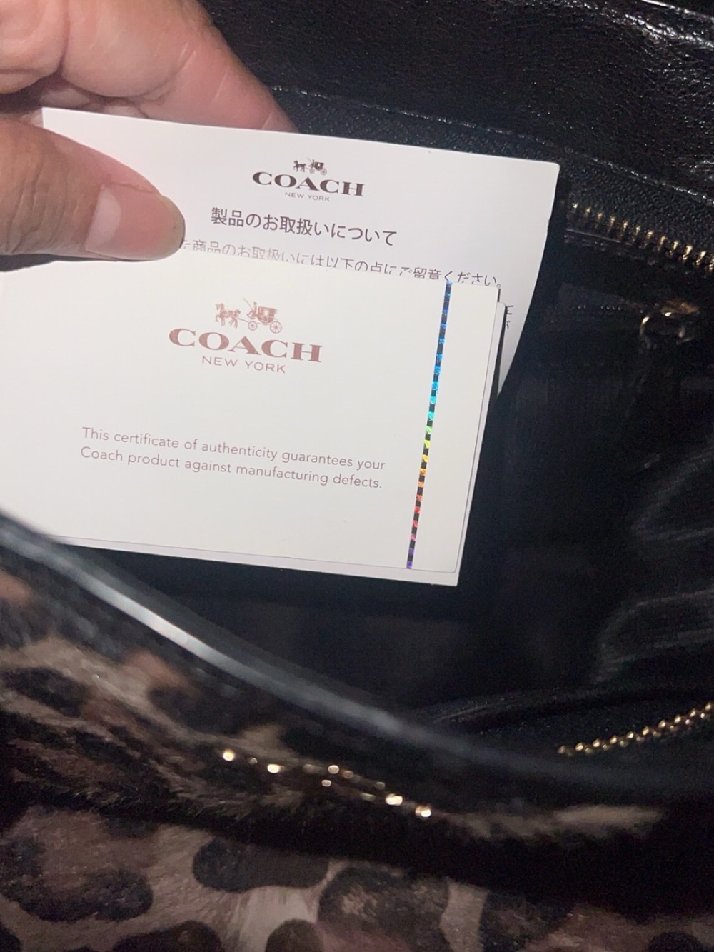Coach Leopard-Print Satchel - Black & Brown - Picture 7 of 8